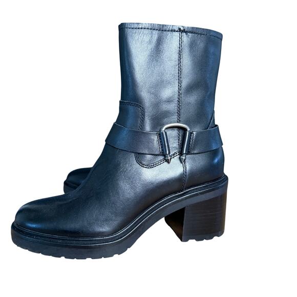 Dolce Vita Shoes - Dolce Vita Black Silver Lug Sole Horse Bit Leather Camros Harness Boot Women 7.5